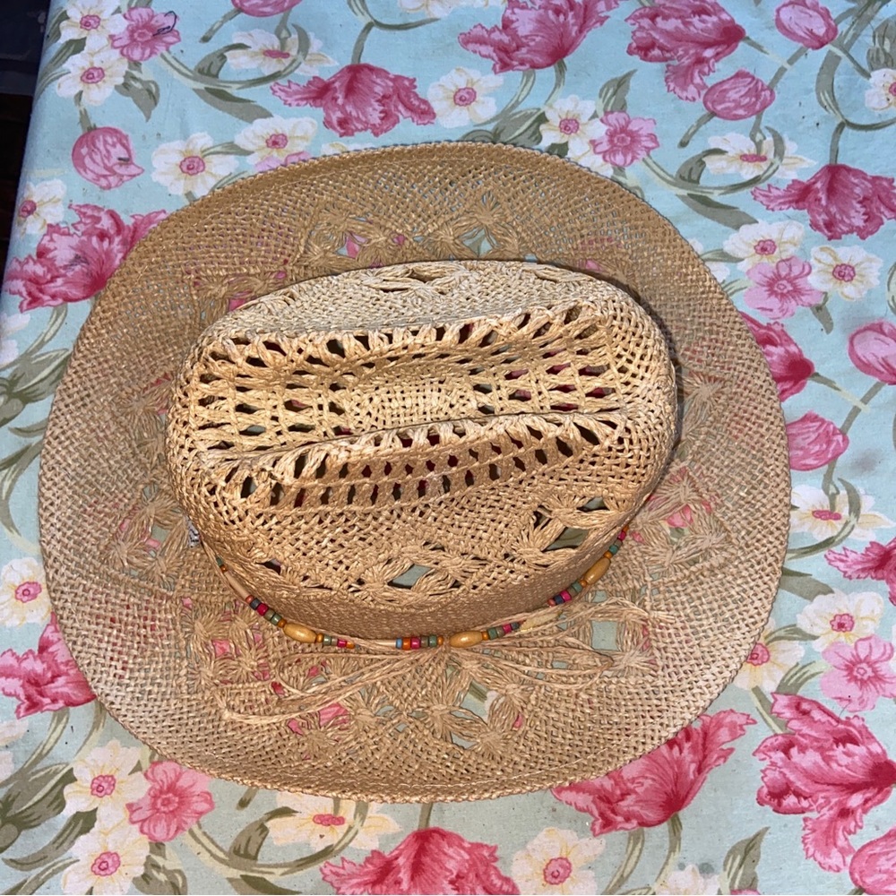 Cappelli Cowboy Cowgirl Hat Womens Western Paper Straw Boho Concert Festival - Picture 9 of 13